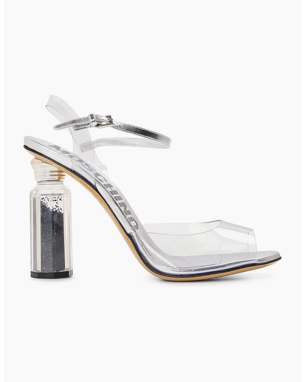 Moschino White Block Heel Court Shoes