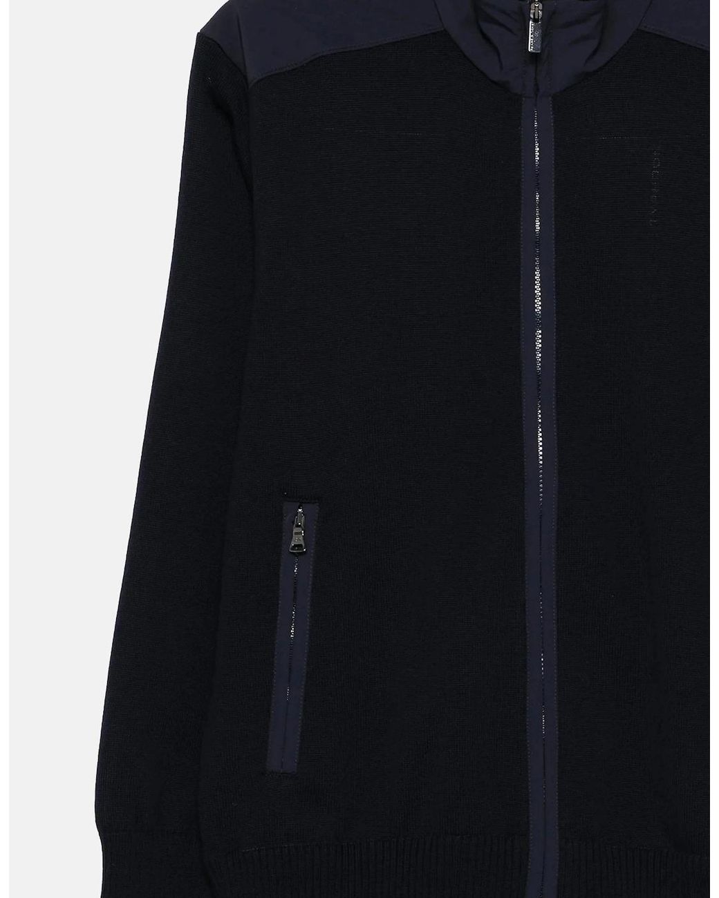 Paul & Shark Blue Technical Wool Full Zip Typhoon Sweater for men