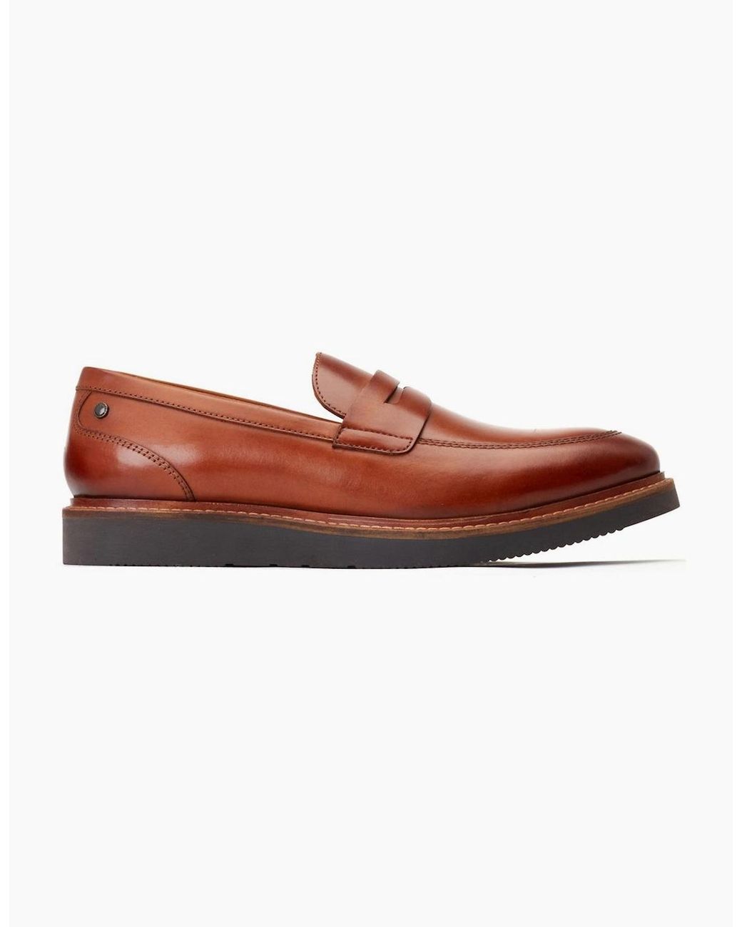 Base London Brown Sid Penny Loafers for men