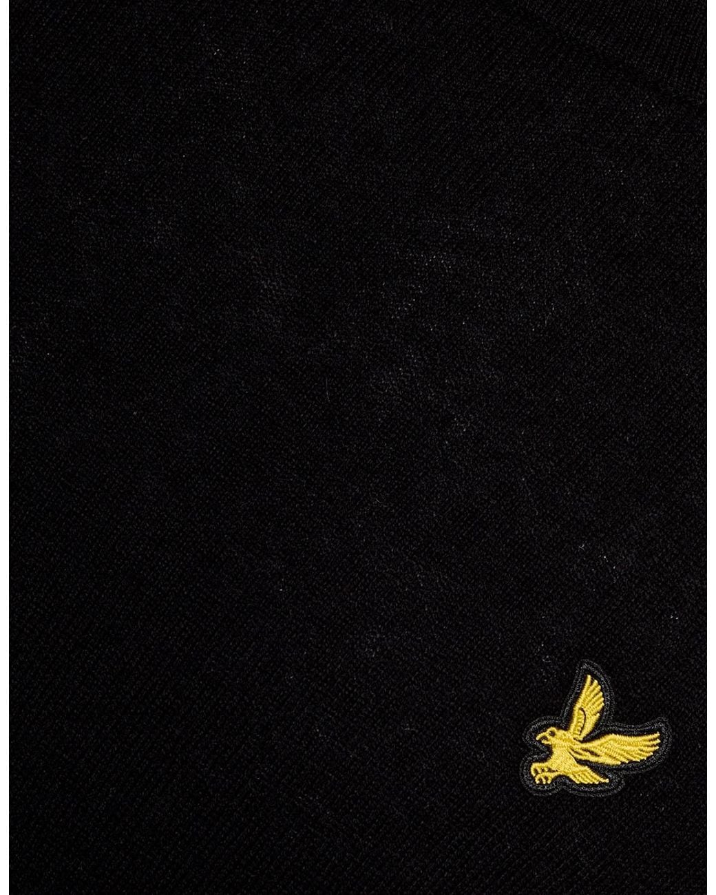 Lyle & Scott Black Cotton Merino Crew Neck Jumper for men