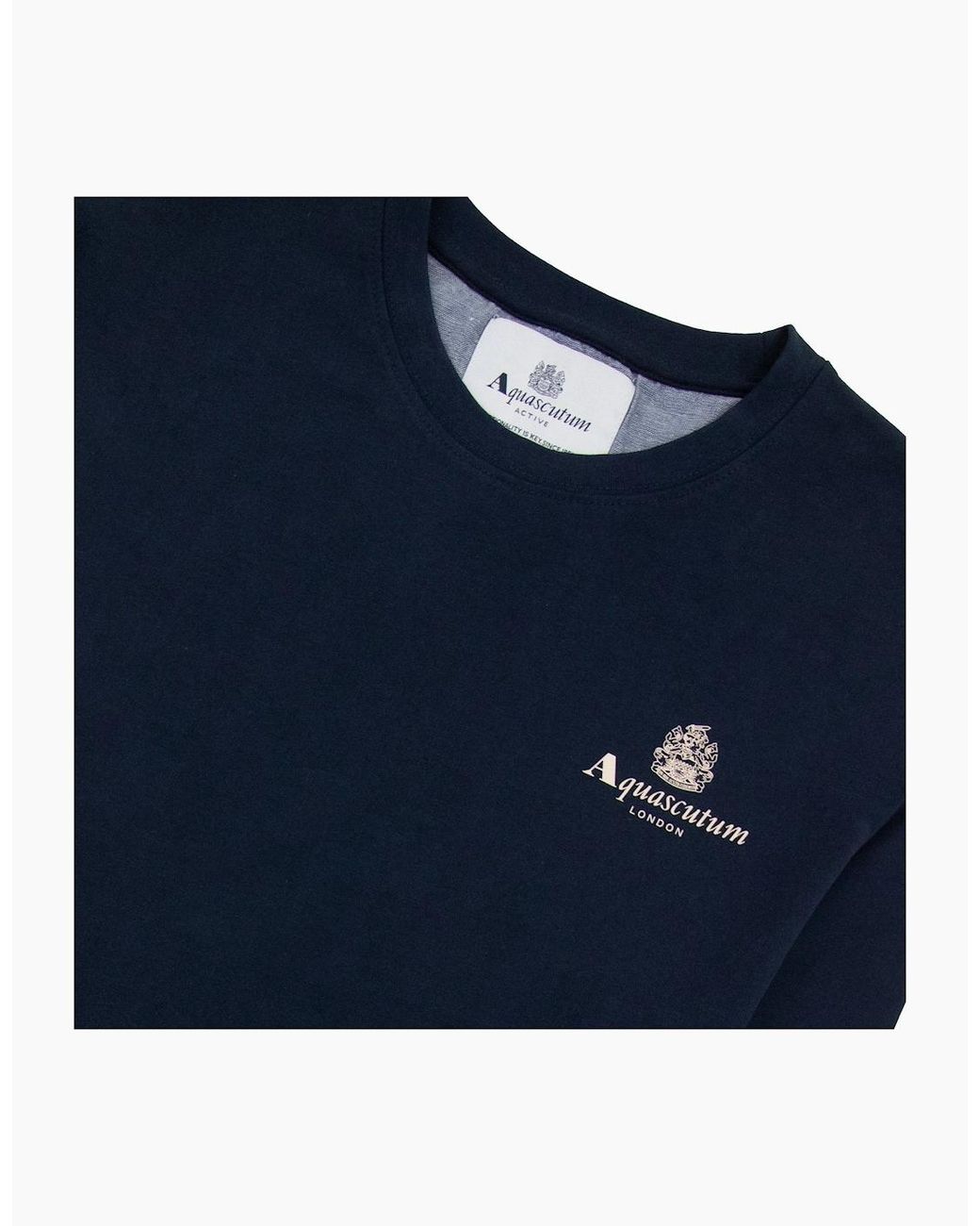 Aquascutum Blue Active Small Logo Crewneck Sweatshirt 11 for men