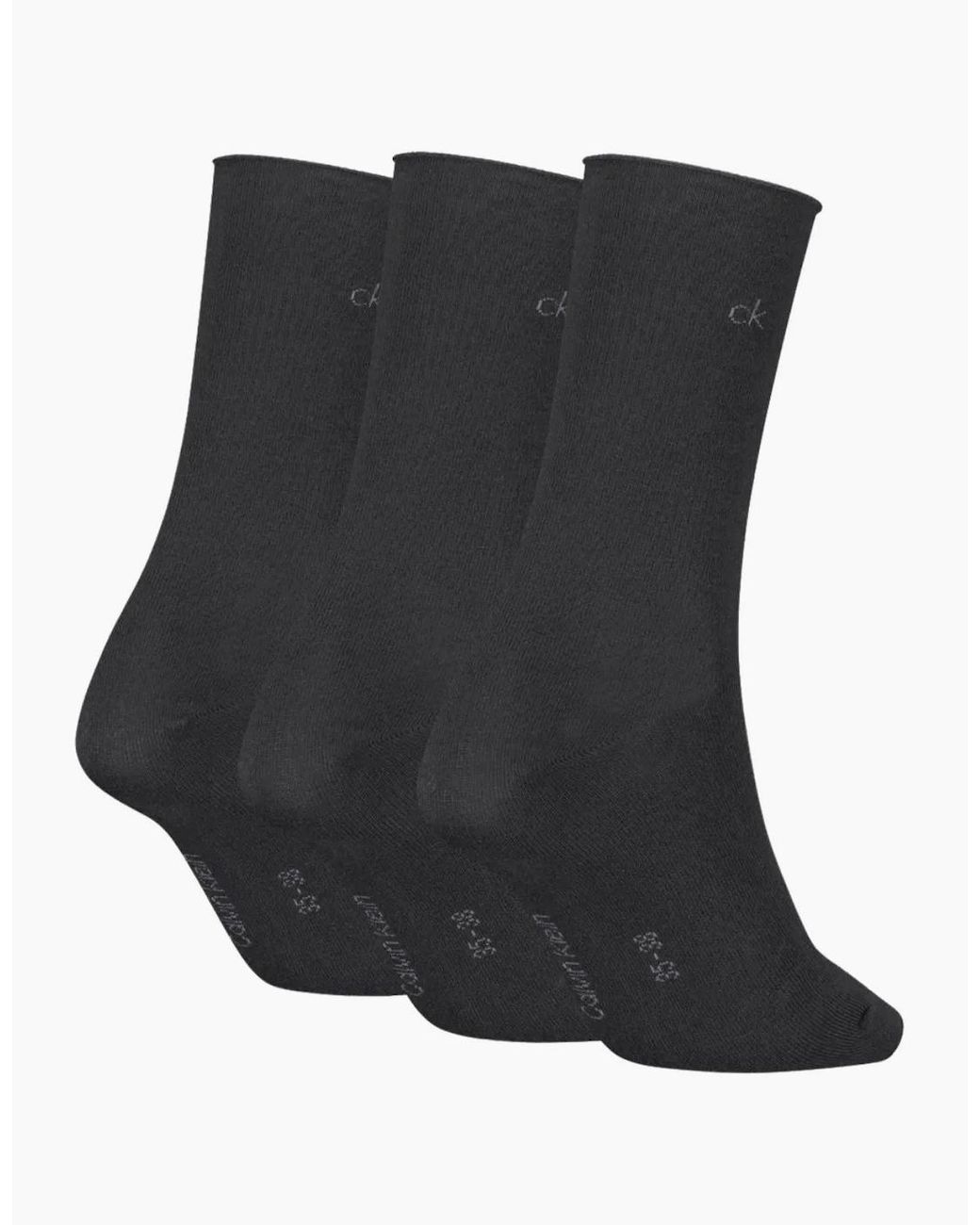 Calvin Klein Black 3-Pack Classic Roll-Top Socks