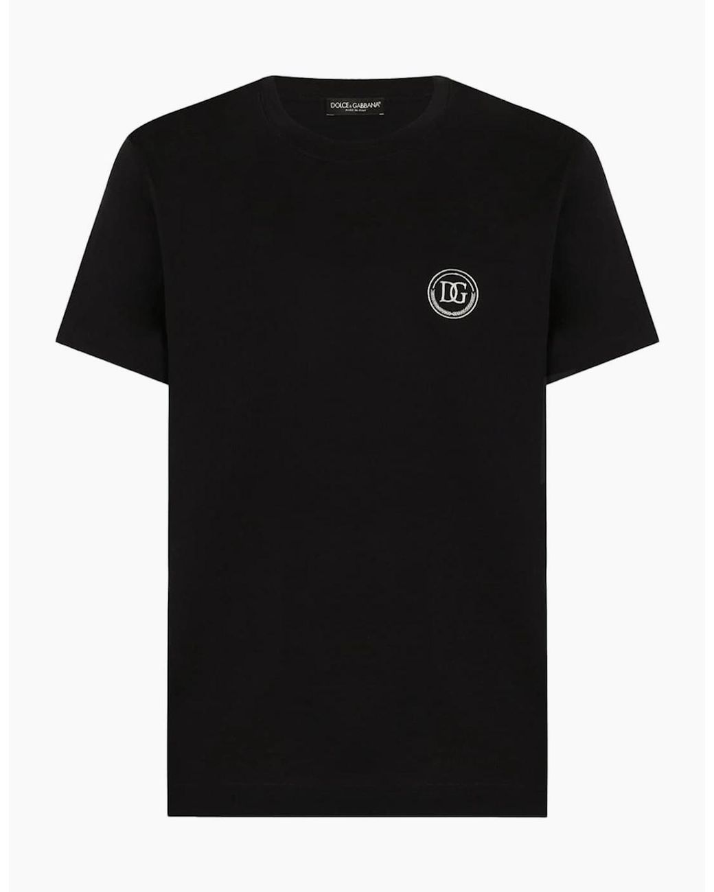 Dolce & Gabbana Black Embroidered Dg Logo T-Shirt for men