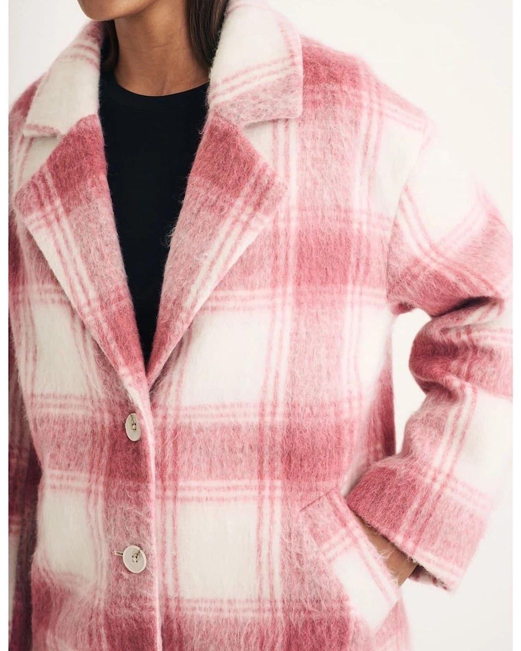 Nobody's Child Pink Plaid Teddy Bear Coat