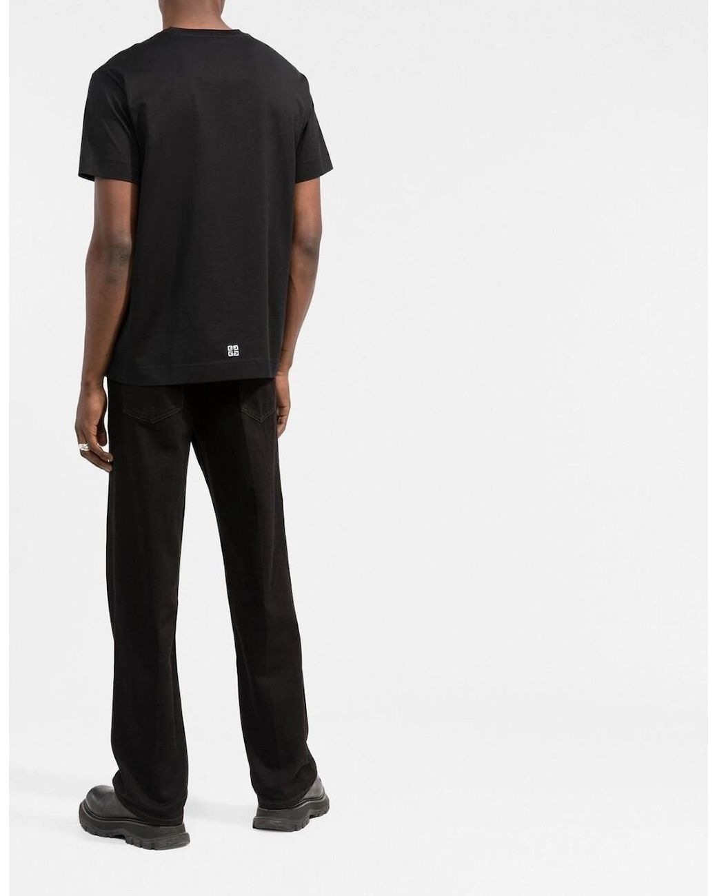 Givenchy Black College Logo-Embroidered T-Shirt for men