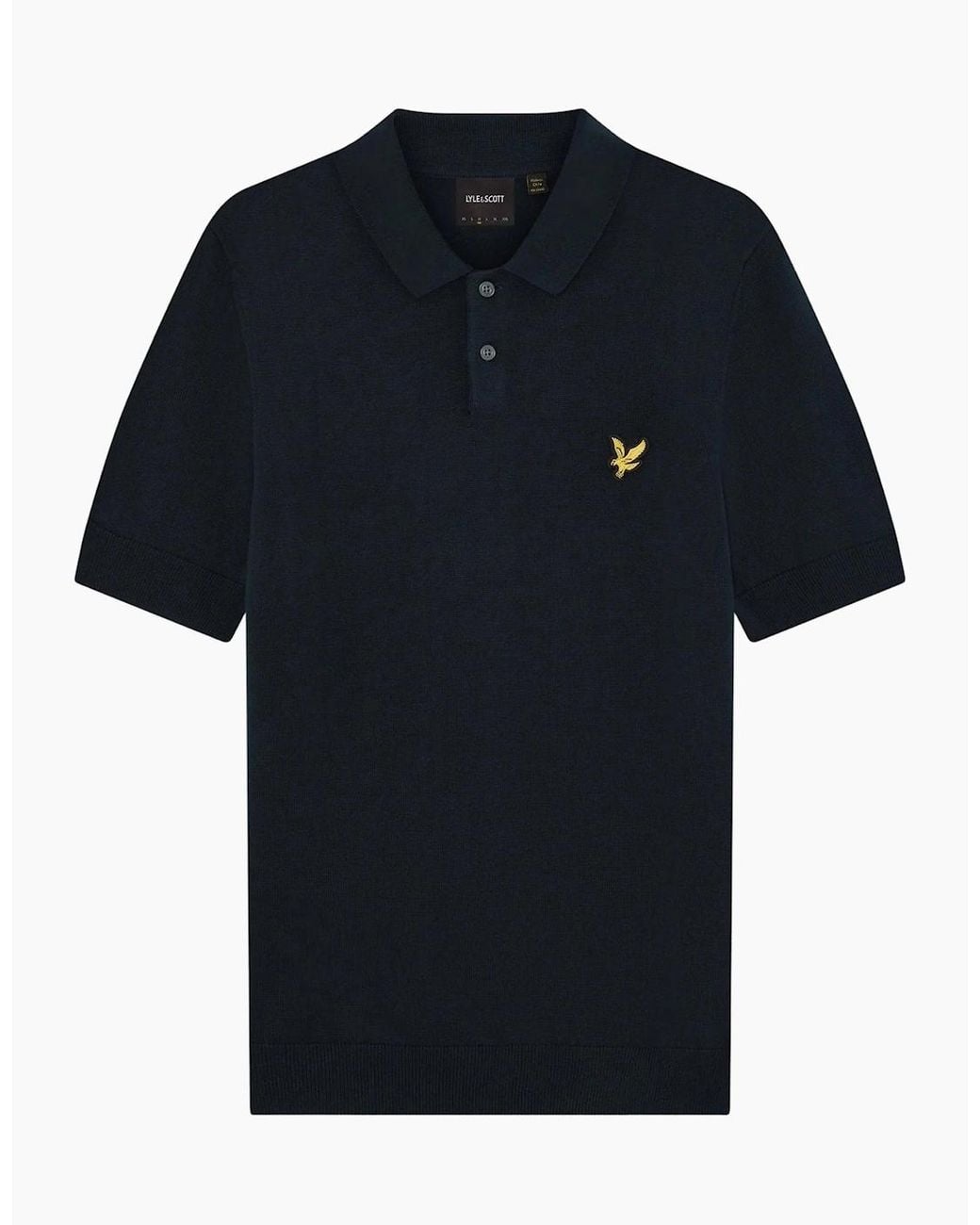 Lyle & Scott Black Lyle & Scott Archive Knitted Polo for men