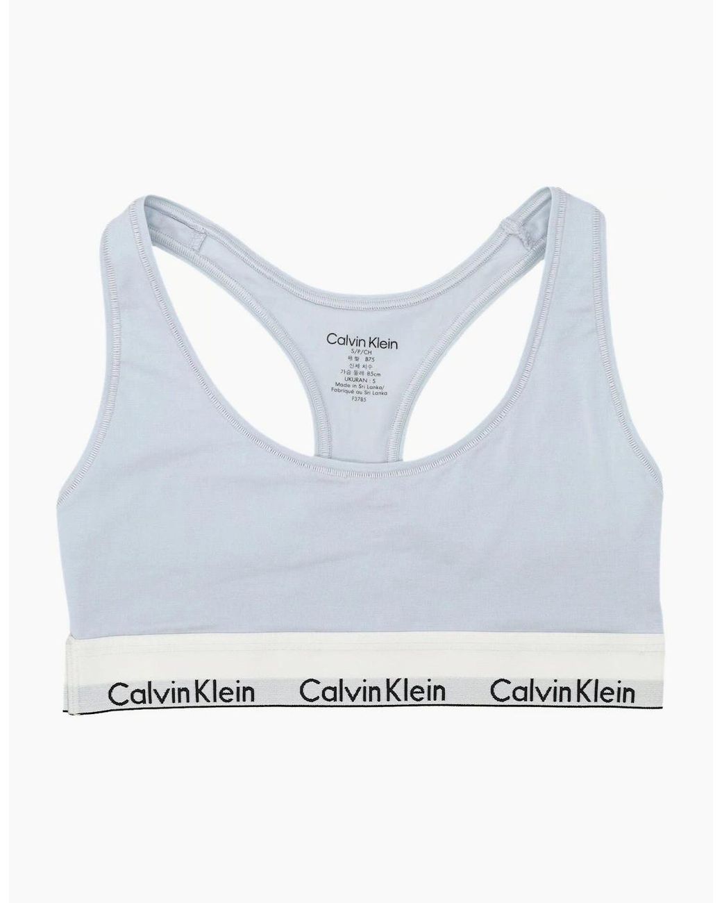 Calvin Klein Blue Modern Logo Unlined Bralette, Plein Air