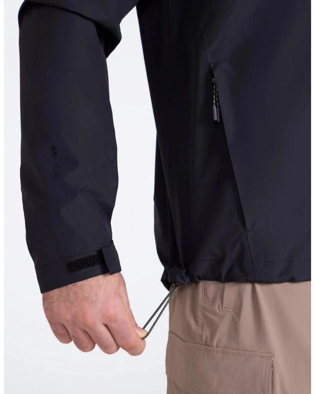 Mountain Warehouse Black Aerovent 2.5 Layer Stretch Waterproof Jacket for men