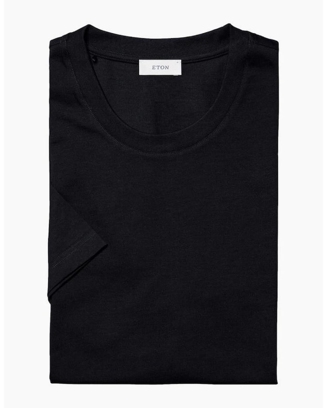 Eton of Sweden Black Supima Cotton T-Shirt 28 for men