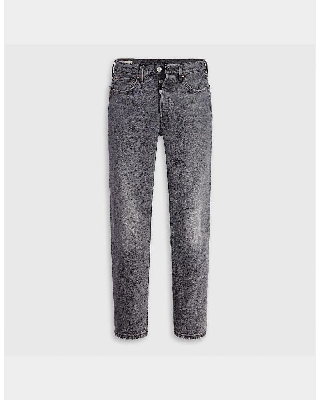 Levi's Gray 501 Straight Leg Five Pocket Jeans