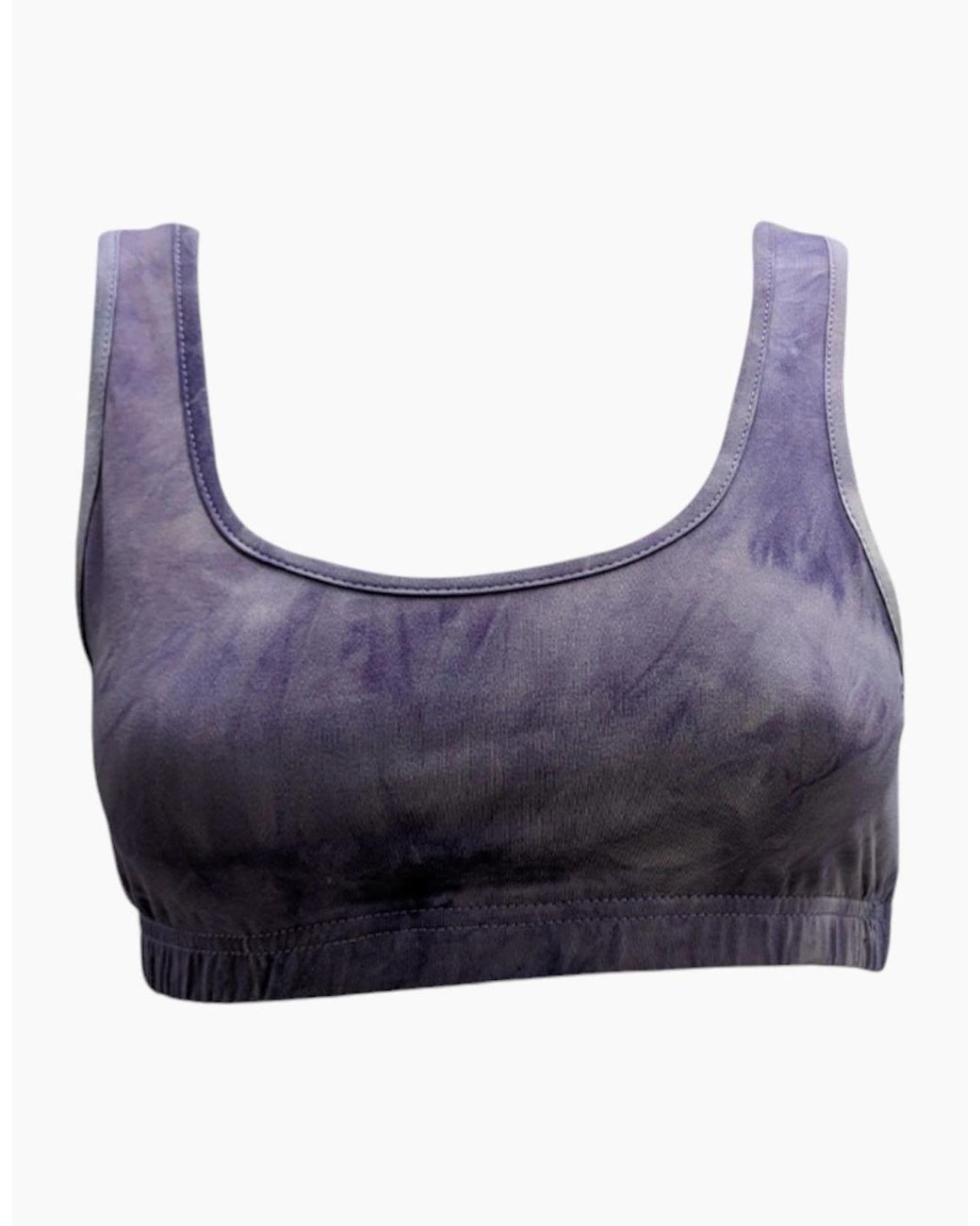 Brave Soul Blue Sports Bra Seamless Stretch Comfort Ladies Slim Crop Top Vest