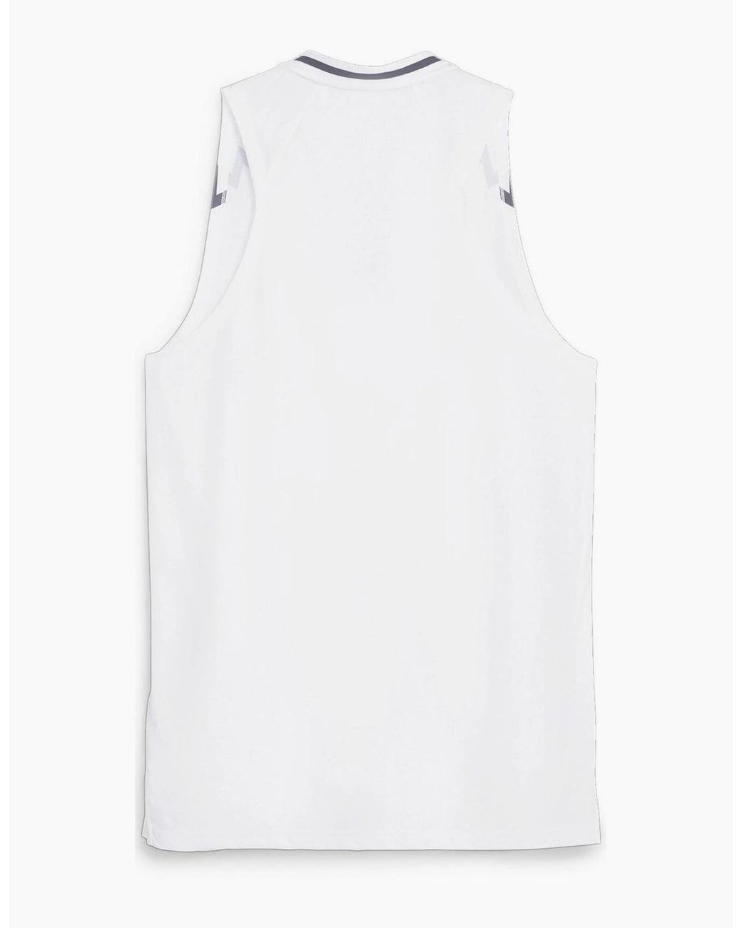 PUMA White Hoops Team Game Performance Basketball Jersey for men