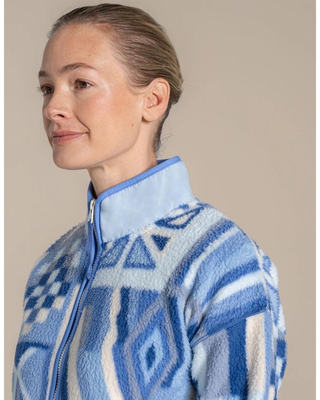 Craghoppers Blue Ladies Dante Patterned Full Zip Fleece Jacket