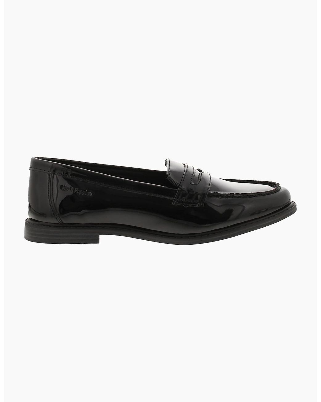 Hush Puppies Black Shoes Flat Vienna Leather Patent Uk Size