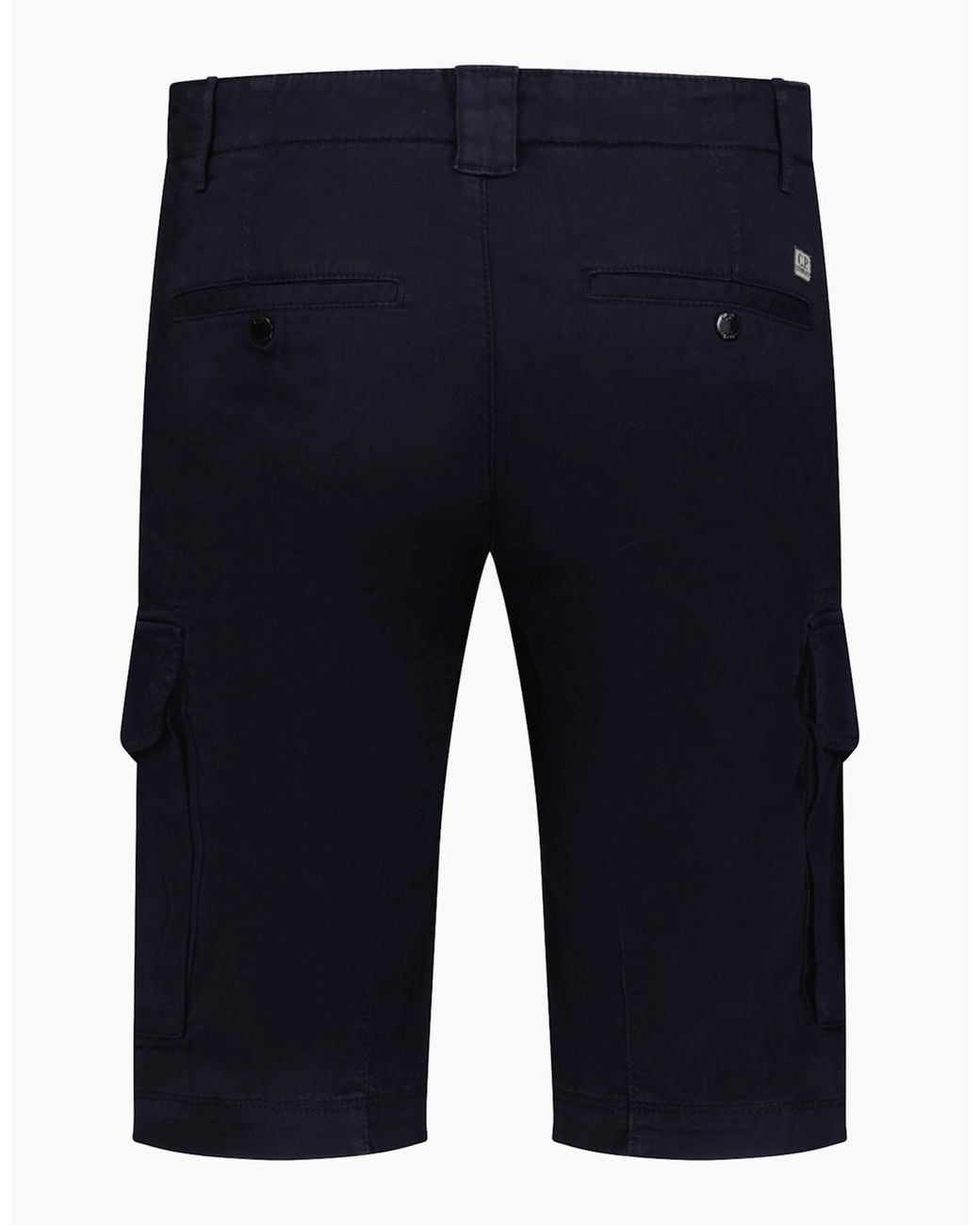 C P Company Blue Stretch Sateen Cargo Lens Shorts for men