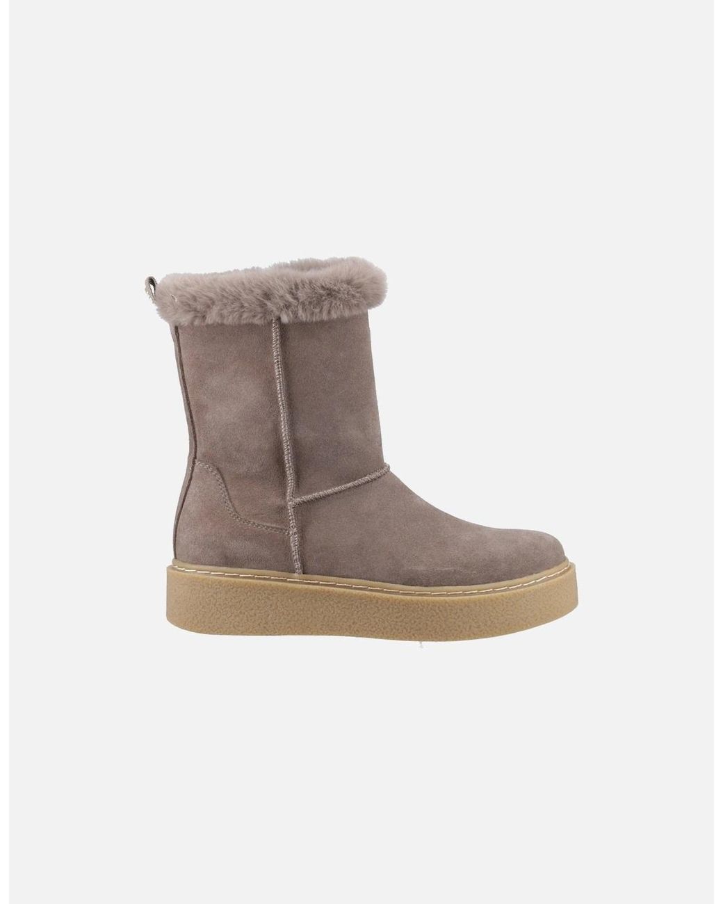 Hush Puppies Gray Becca Mid Suede Taupe Boots