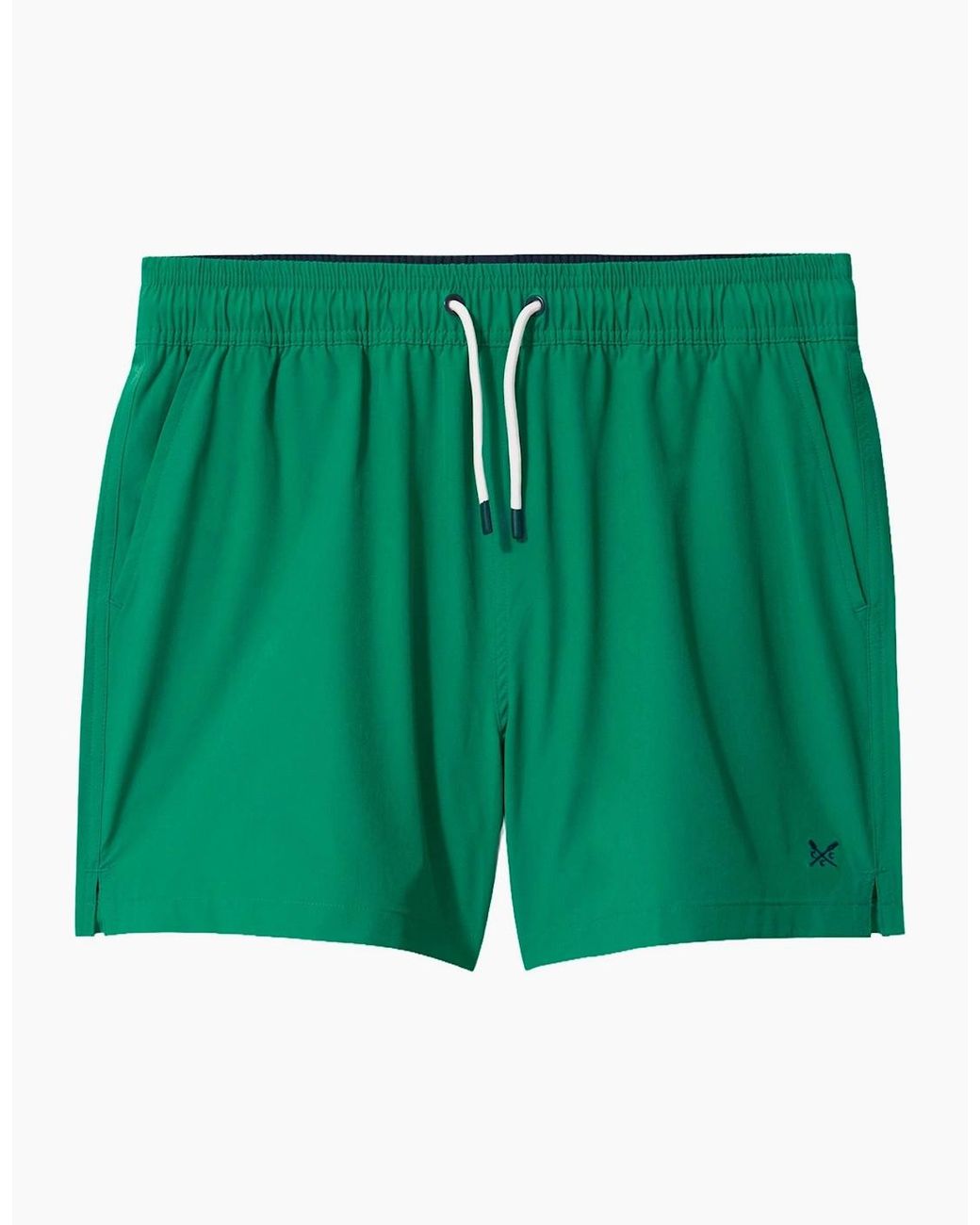 Crew Green Plain Swim Shorts for men