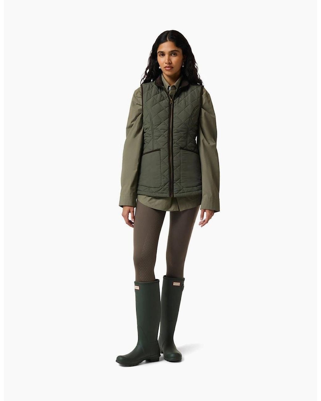 Hunter Green Original Short Quilted Gilet Gilets