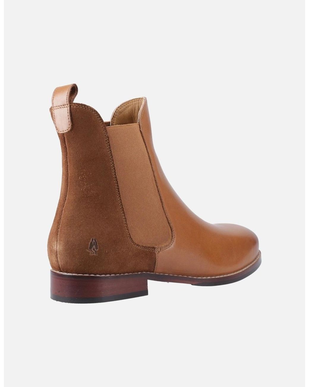Hush Puppies Brown Colette Leather Tan Flat Chelsea Boots