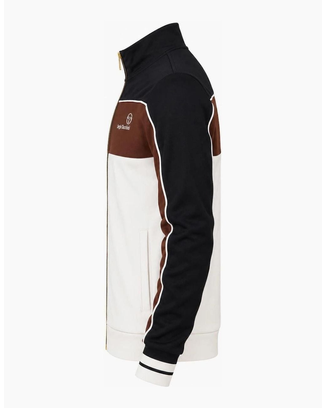 Sergio Tacchini Black Spiga Track Top Jacket/Potting Soil/Gardenia for men