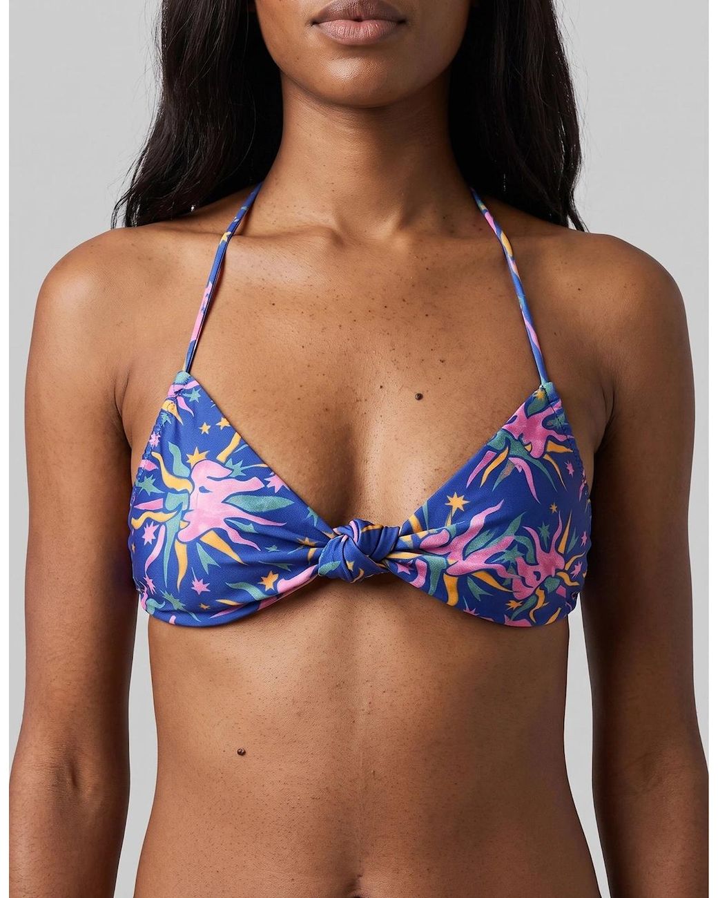 Oceanus Blue Daphne Rose Bikini Top