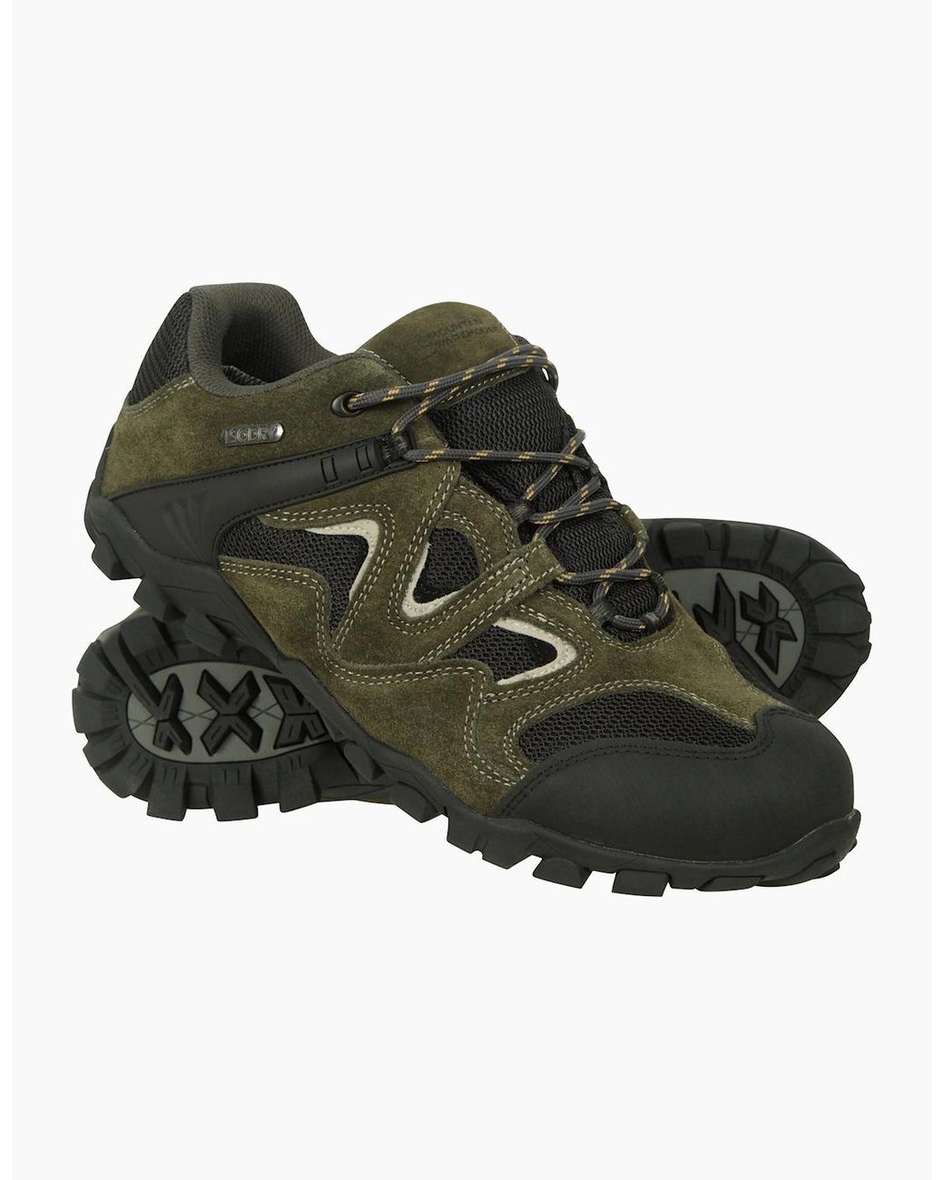 Mountain Warehouse Green Curlews Waterproof Suede Walking Shoes for men
