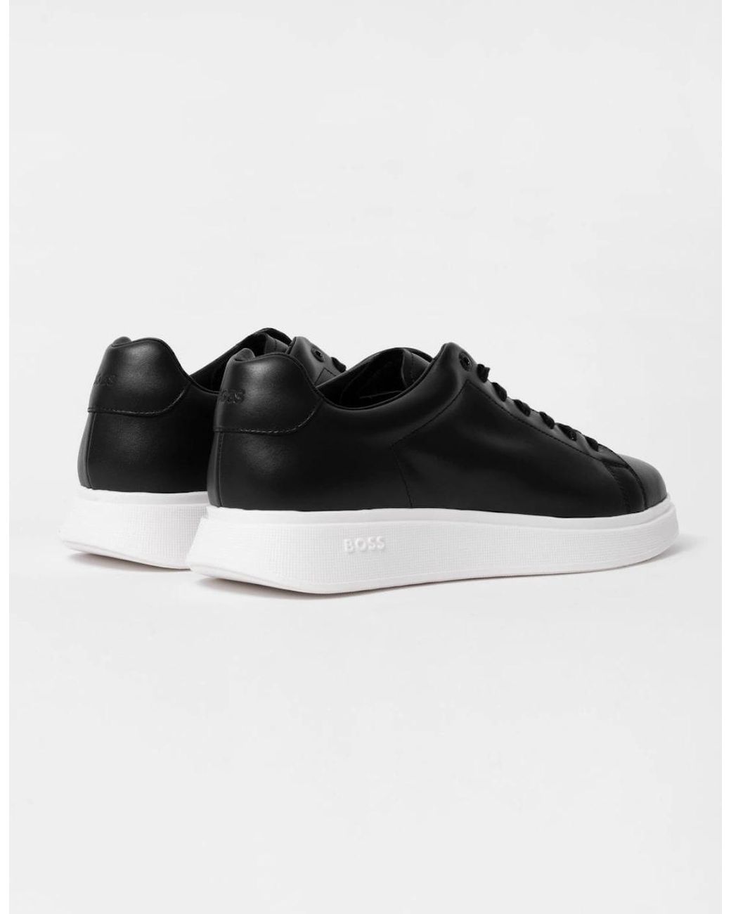 Boss Black Boss Bulton Runn Polished Leather Trainers With Rubber Outsole for men