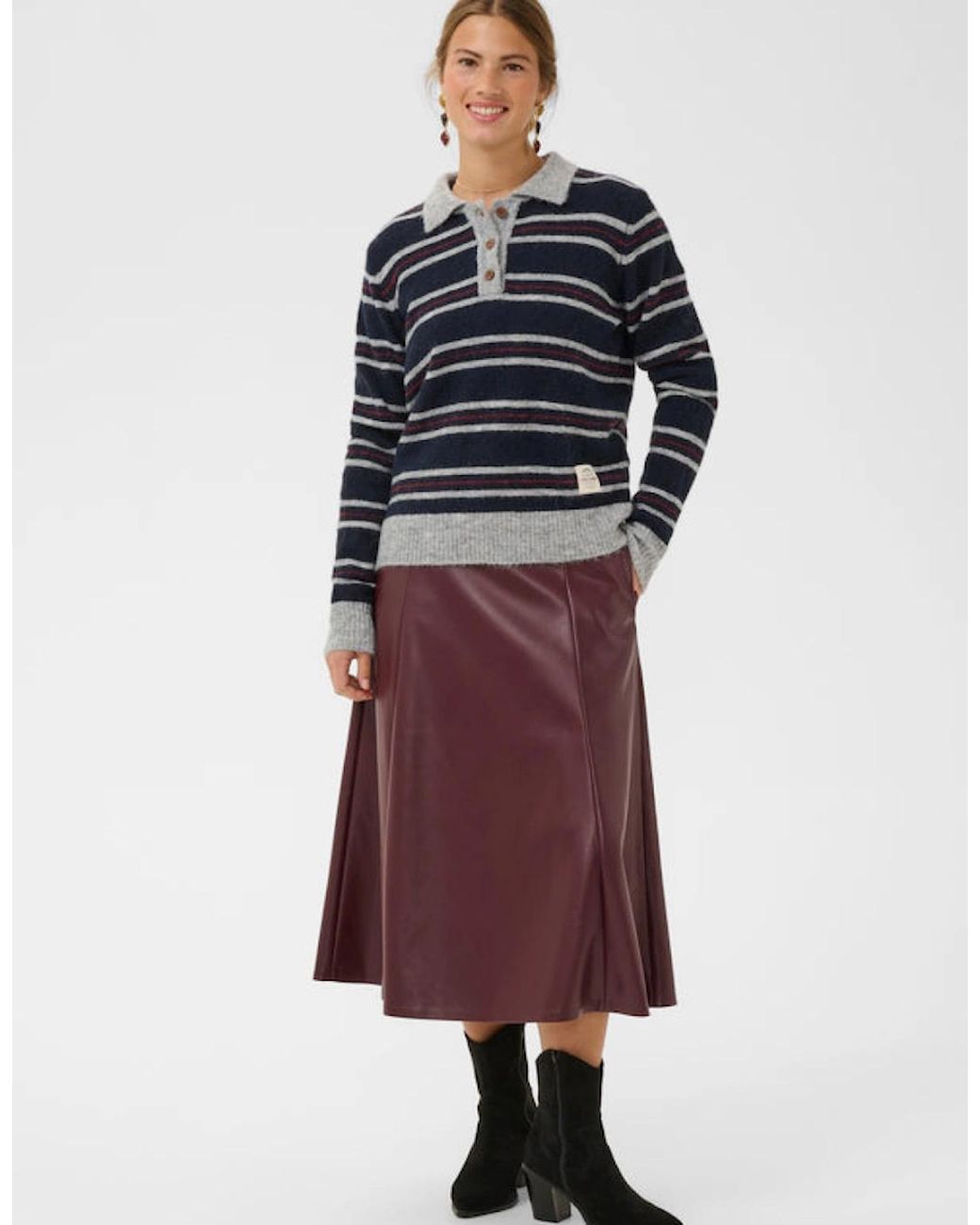 Cream Blue Ditte Polo Pullover