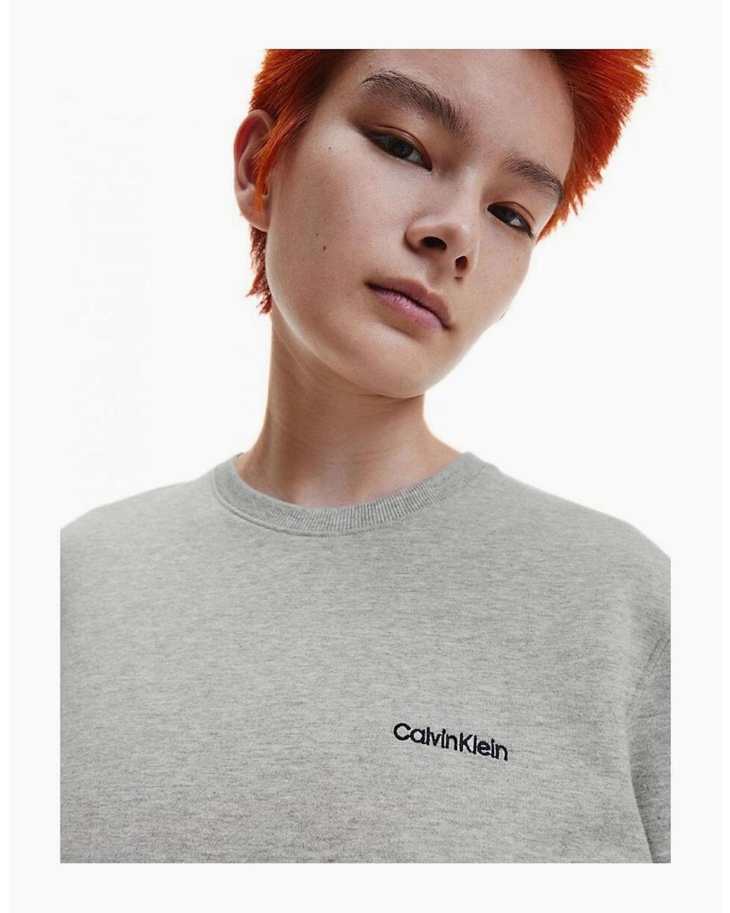 Calvin Klein Gray Modern Cotton Lounge Sweatshirt, Heather
