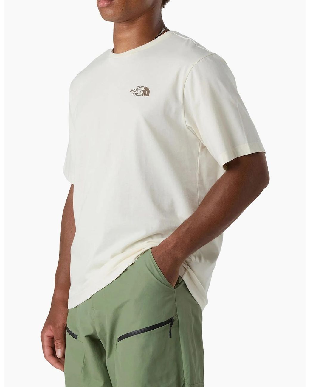 The North Face White T Shirts Mountain Sketch Print Short Sleeve Crew Neck Tee for men