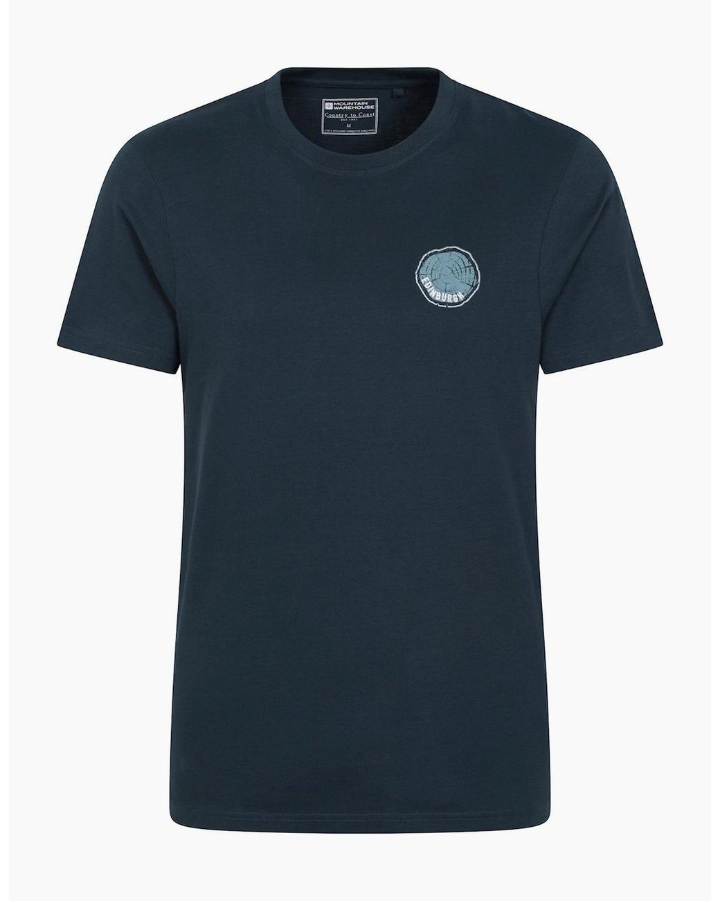 Mountain Warehouse Blue Edinburgh Tree Ring Organic T-Shirt for men