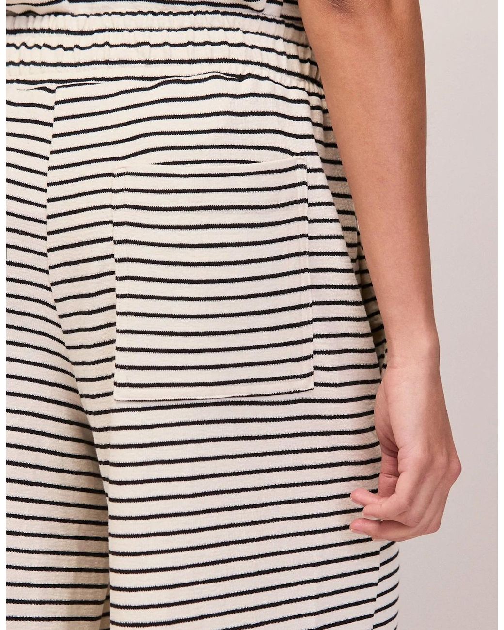 Ro&zo Gray And Stripe Cotton-Jersey Trousers