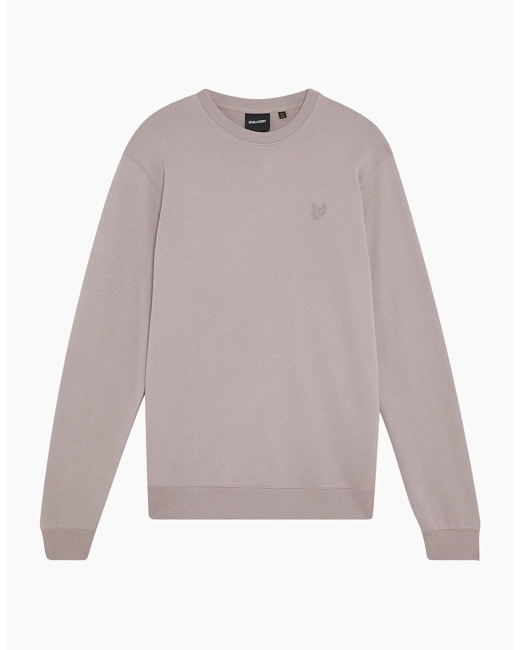 Lyle & Scott Gray Lyle & Scott Tonal Superfine Crew Neck Sweat for men