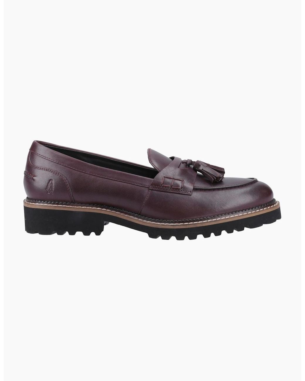 Hush Puppies Brown Ginny Leather Plum Wide Fit Loafers