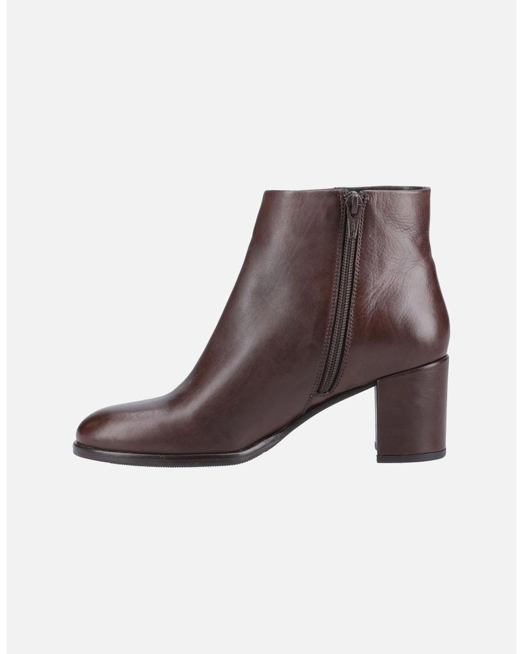 Hush Puppies Brown Claridy Leather Heeled Ankle Boots