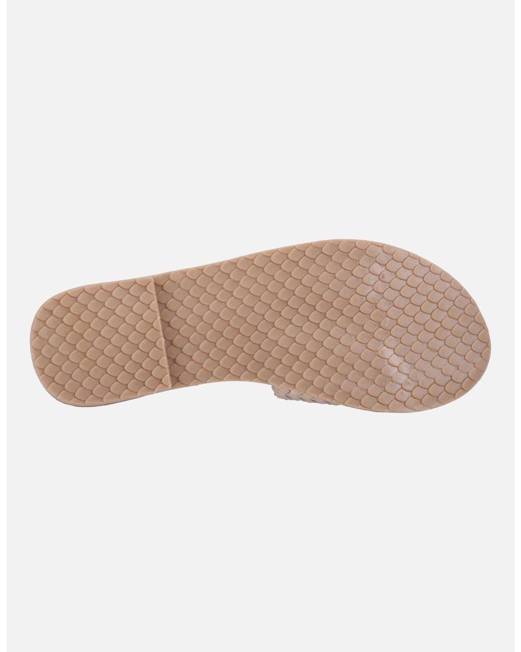 Hush Puppies White Hetty Slide Leather Bronze Sandals