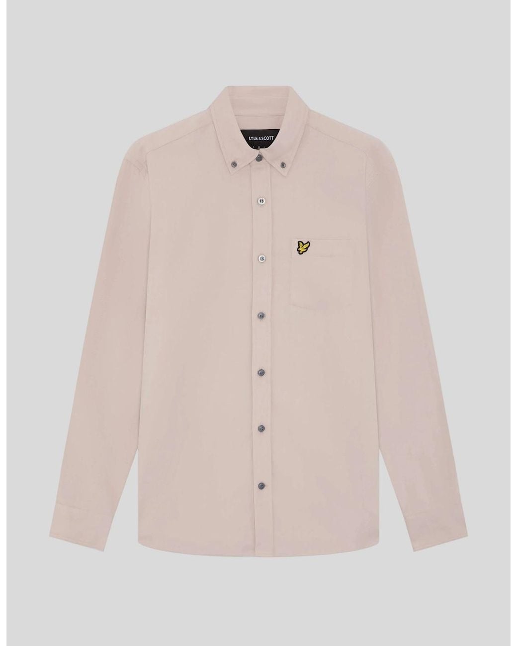 Lyle & Scott Natural Button Down Flannel Shirt for men