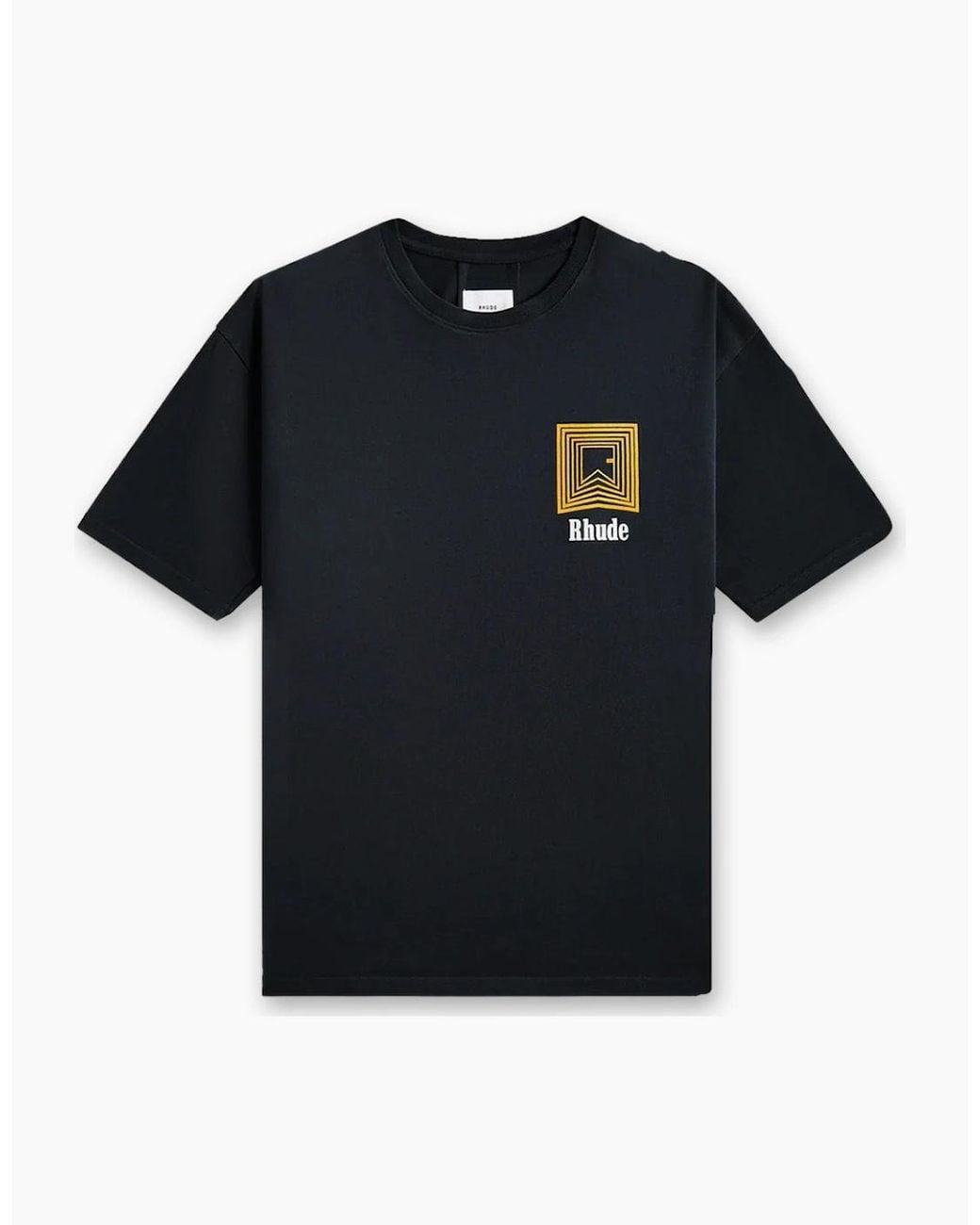 Rhude Black Chevron Logo Repeat T-Shirt for men