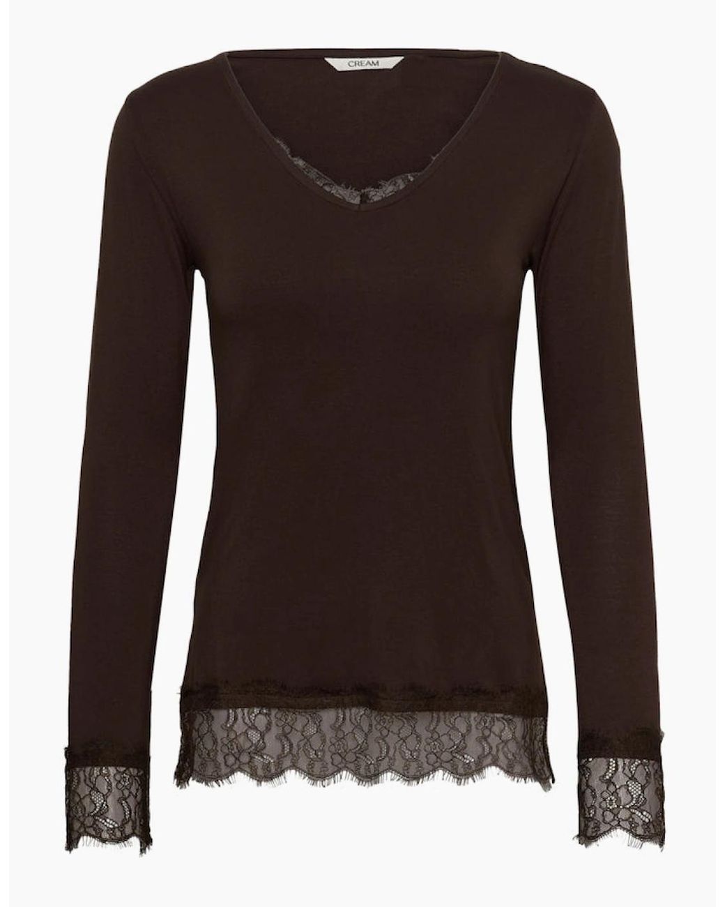 Cream Black Alvaia Long Sleeve Tee