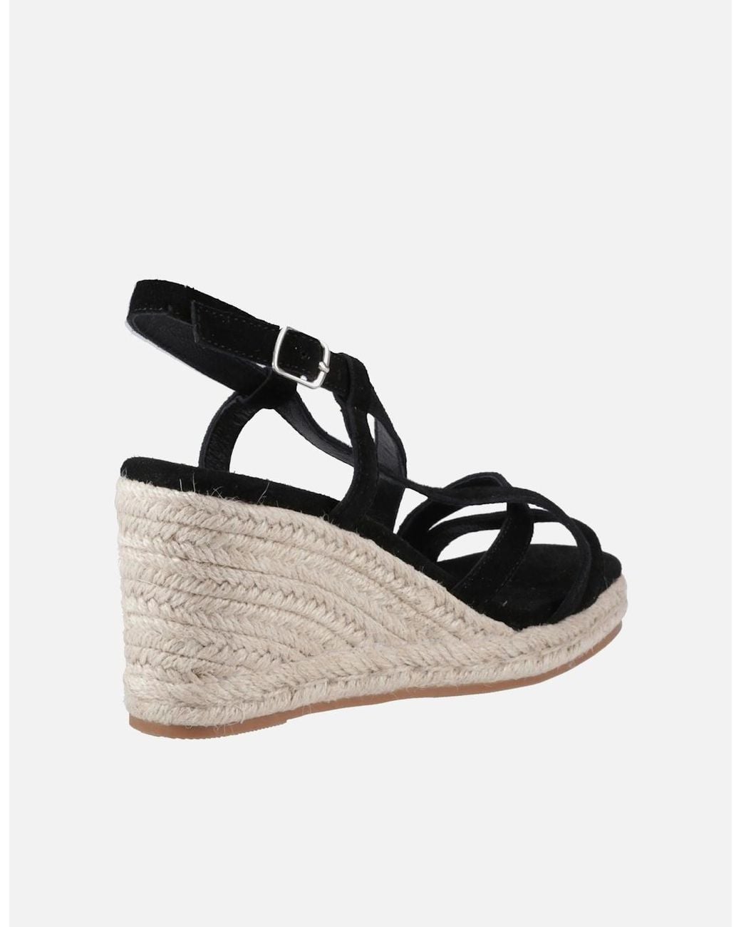 Hush Puppies Black Jenny Espadrille Wedge Suede Wedges
