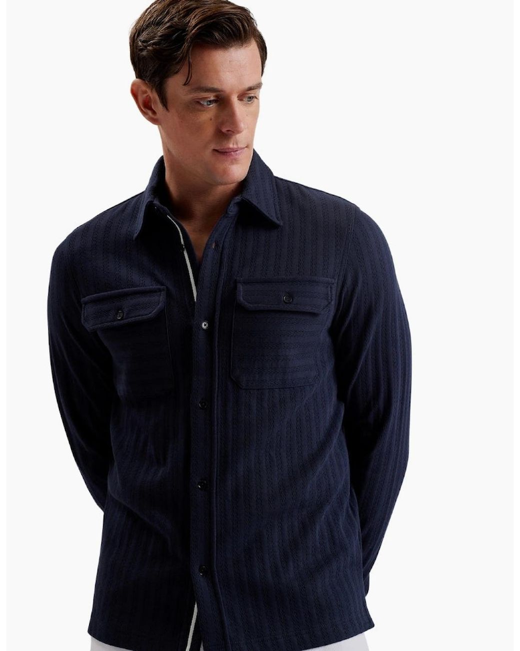 Ted Baker Blue Belza Regular Fit Textured Shirt for men