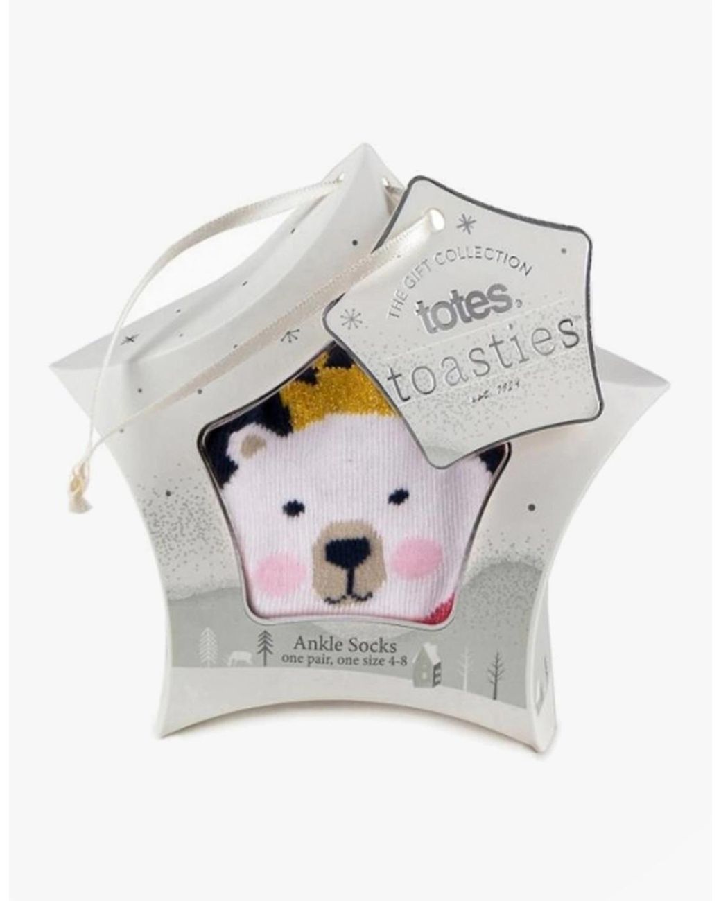 Totes Blue Isotoner Novelty-Ankle-F Novelty Socks Polar Bear