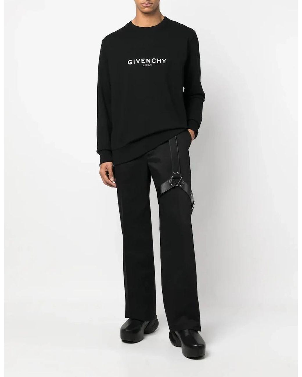 Givenchy Black Reverse Paris Slim Fit Sweatshirt for men