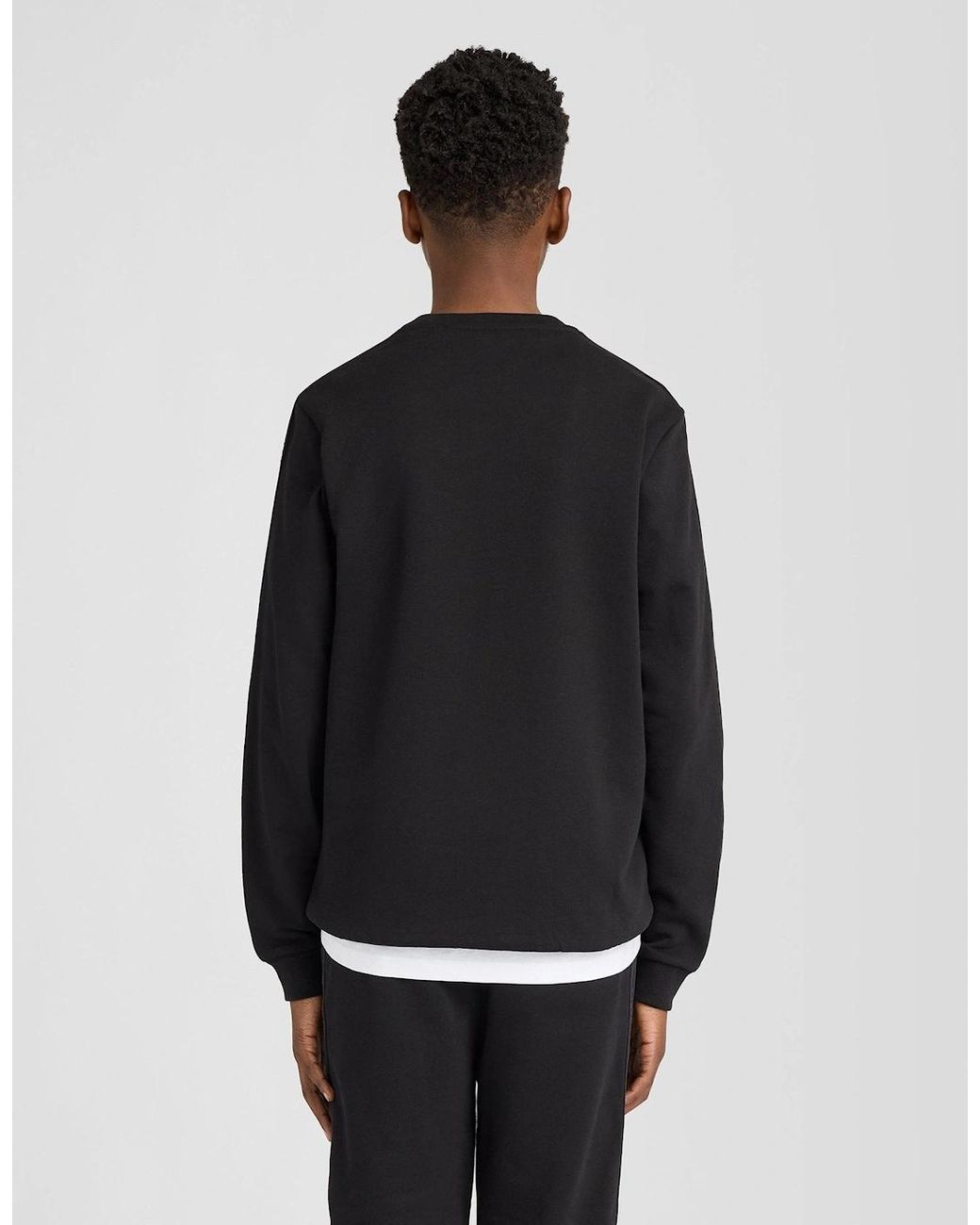 Lyle & Scott Black Jacquard Tape Crew Neck Sweatshirt for men
