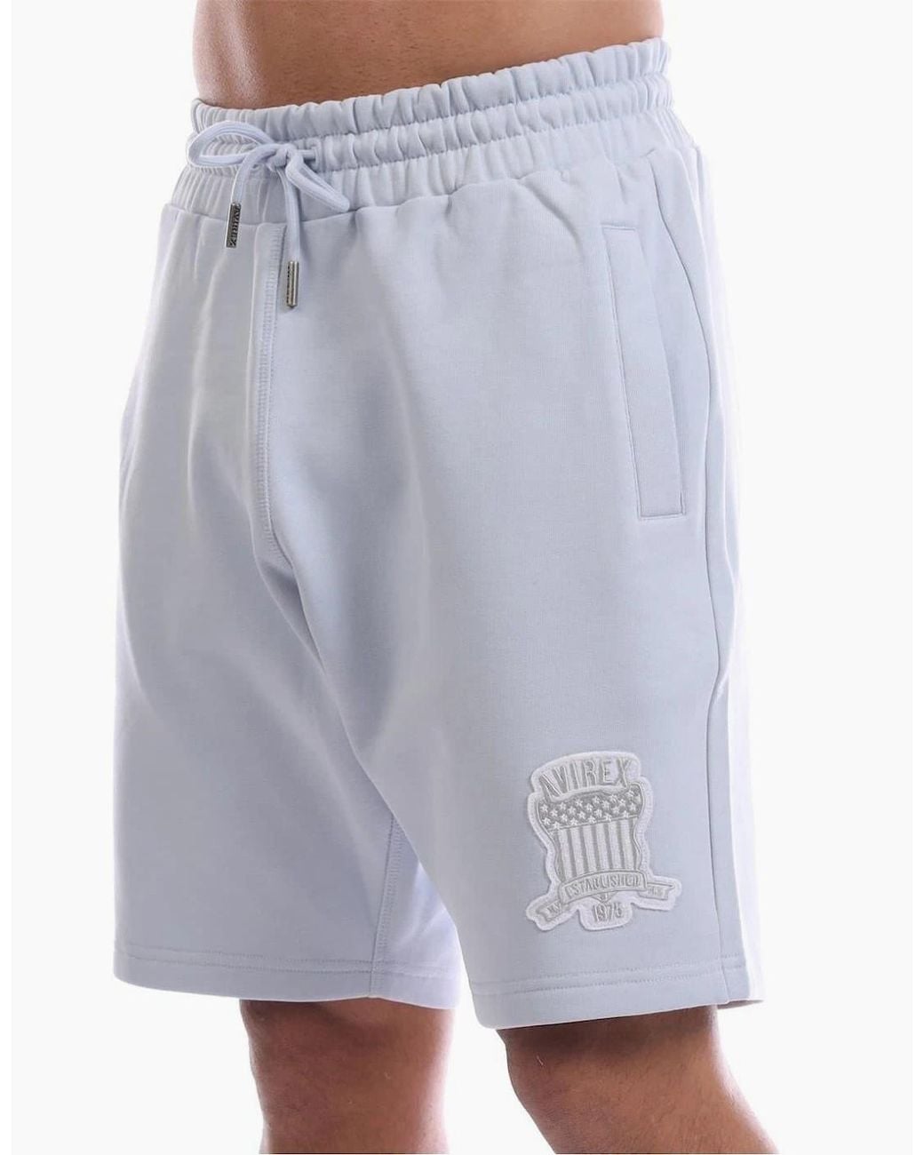 Avirex Blue Sunny Fleece Sweat Shorts With Elasticated Waistband for men