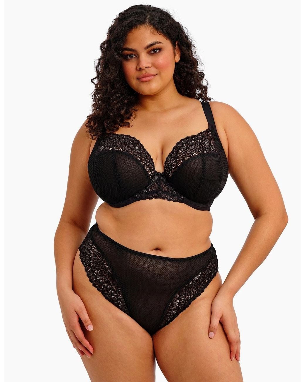 Elomi Black El303334 Tiernie Underwire Plunge Stretch Bra