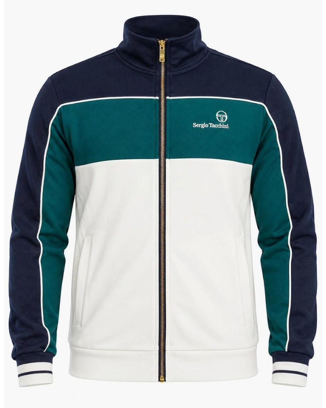 Sergio Tacchini Blue Spiga Track Top Jacket Maritime/Deep/Gardenia for men