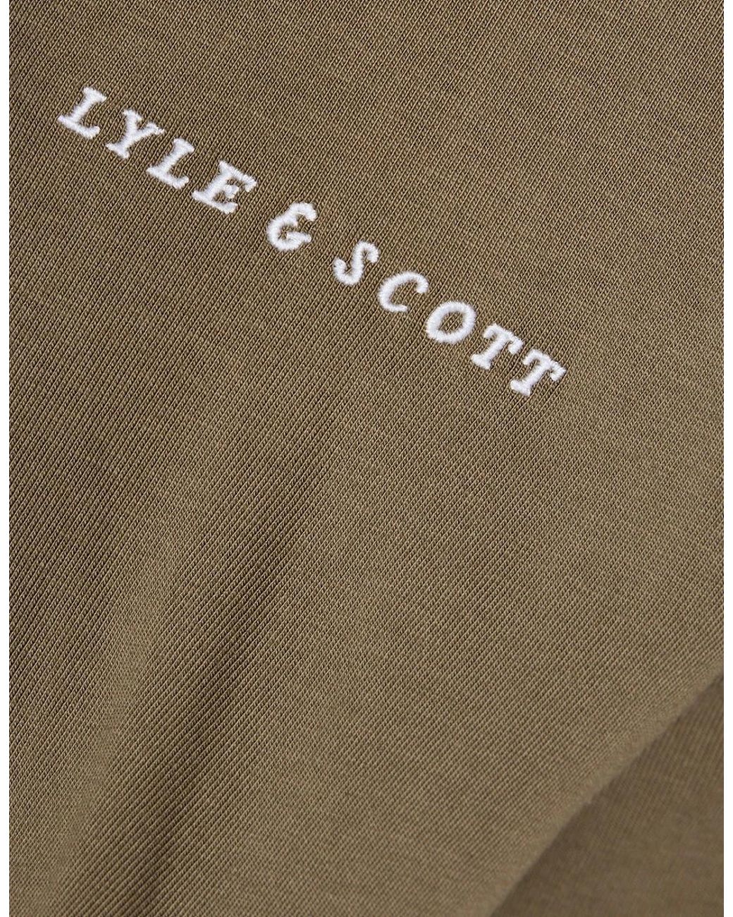 Lyle & Scott Green Script Logo Cotton Crew Neck T-Shirt for men