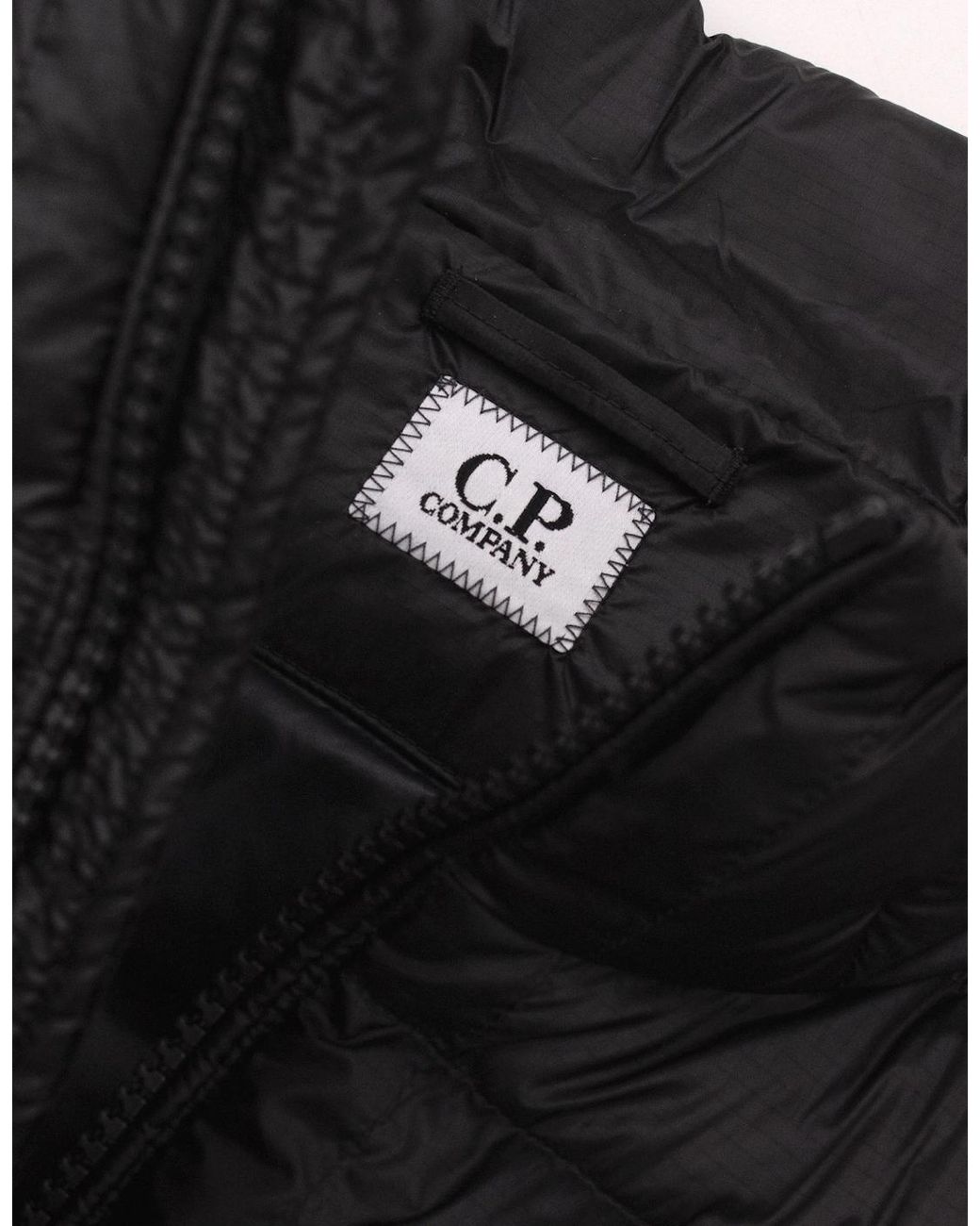 C P Company Black D.D. Shell Down Lens Gilet 999 for men