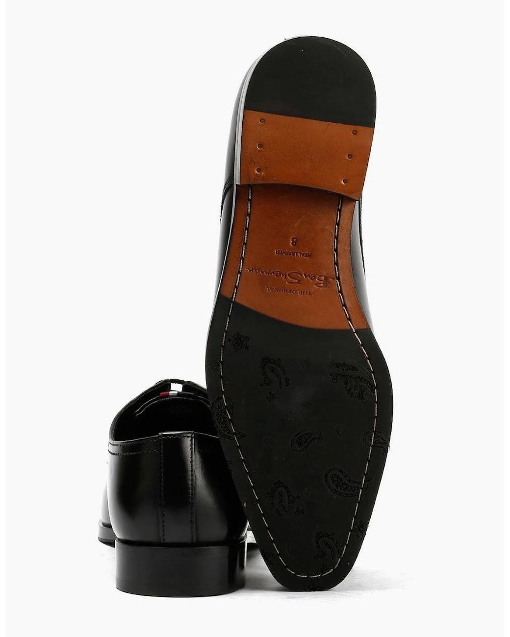 Ben Sherman Black Kenton Leather Lace-Up Shoes for men